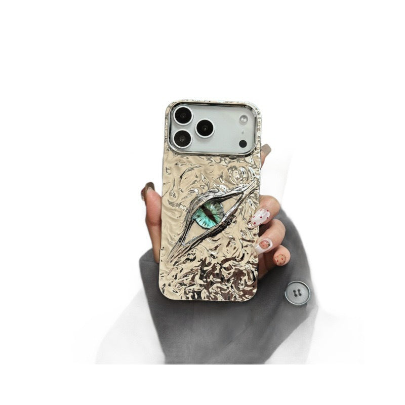 High-grade Electroplated Tin Paper Pattern Stereo Eyes Phone Case