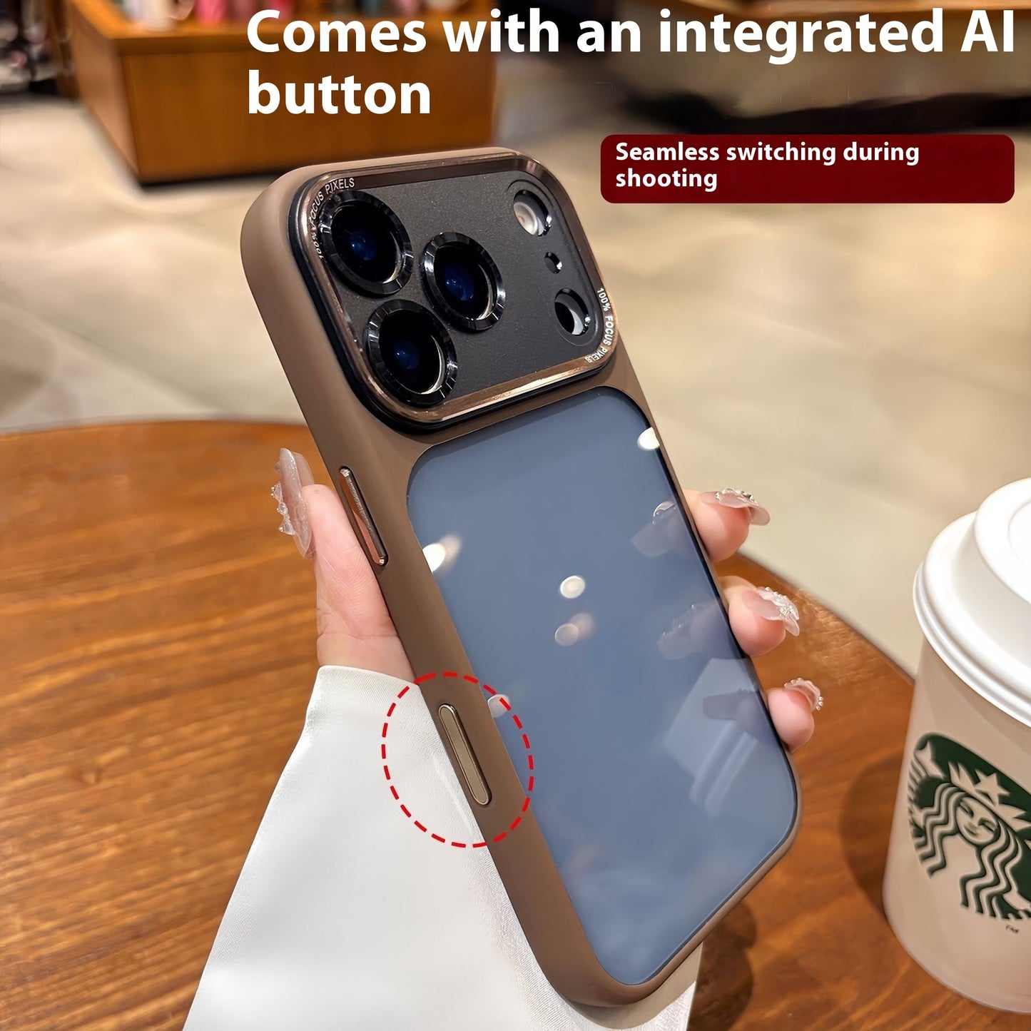 Phone Case Integrated AI Button Metal Lens Phone Cover